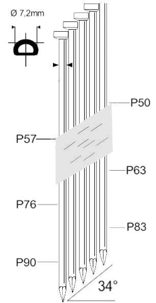 K20104020030 Clous P P2950SCR 34°.